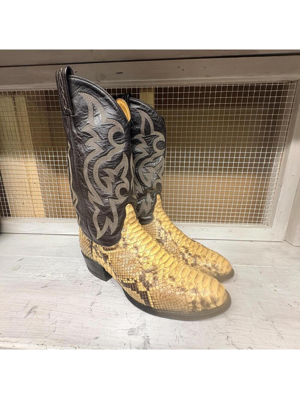 Tony Lama Python Snake Cowboy Boots Size 9.5 D Western